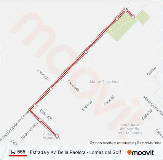 555 Bus Line Map