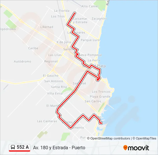 552 A Bus Line Map