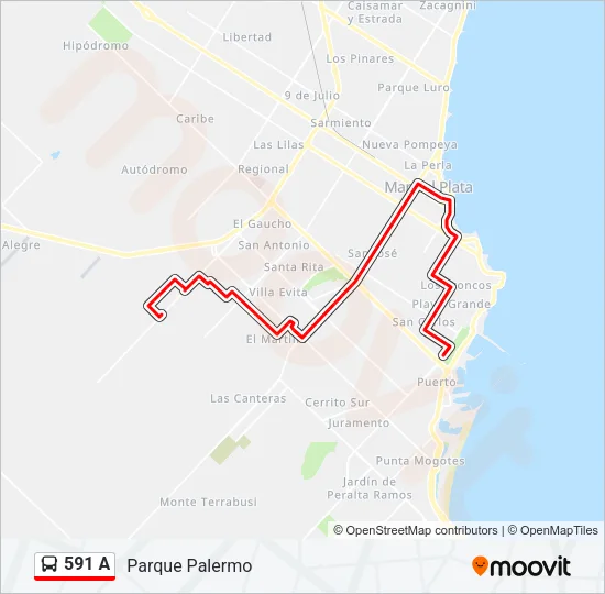 591 A Bus Line Map
