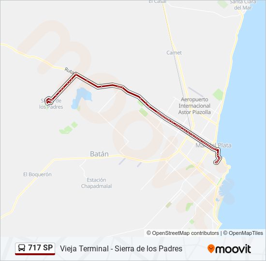 Mapa de 717 SP de autobús