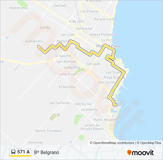 571 A Bus Line Map