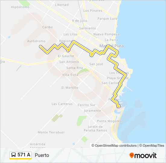 571 A Bus Line Map