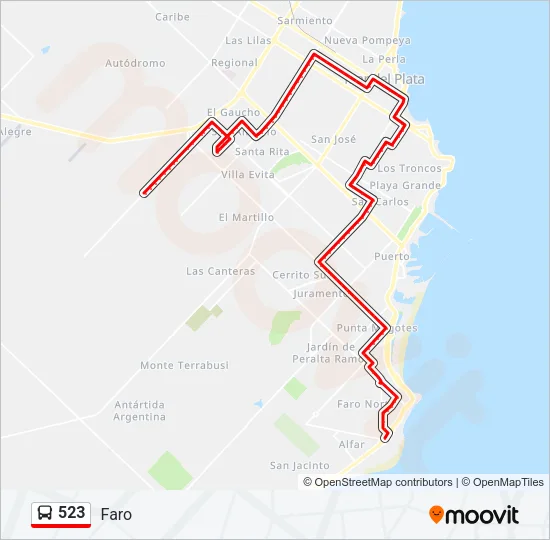 523 Bus Line Map