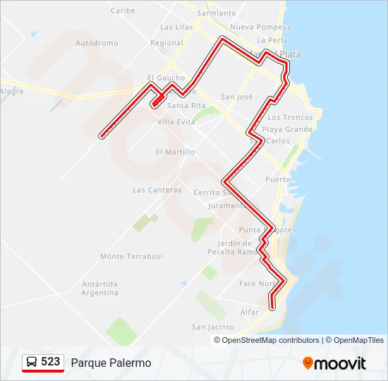 523 Bus Line Map