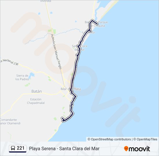 Mapa de 221 de autobús