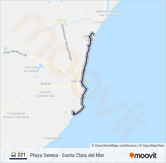 Mapa de 221 de autobús