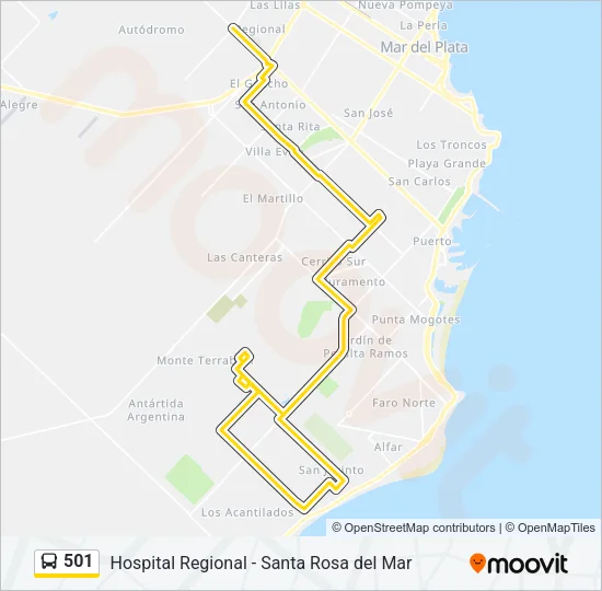 501 Bus Line Map