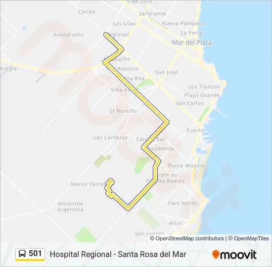 501 Bus Line Map