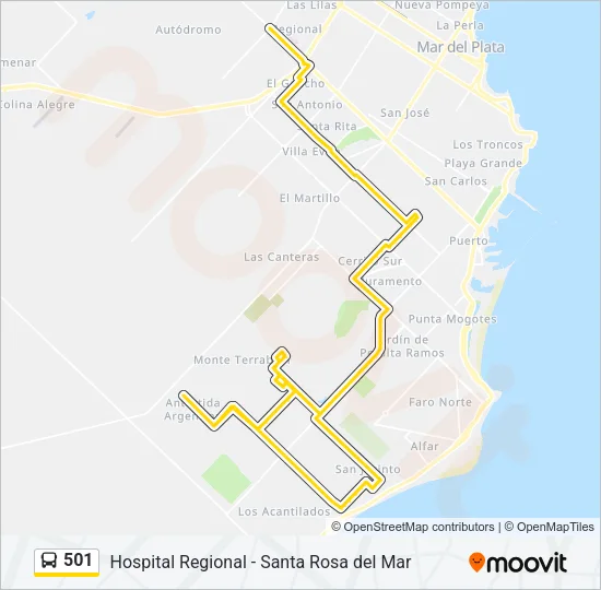 501 Bus Line Map