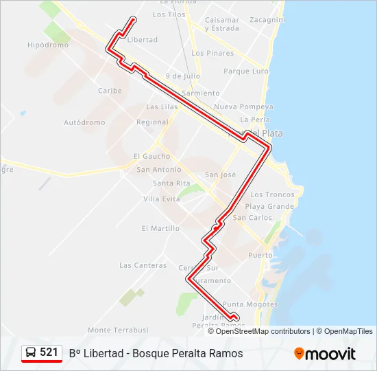 521 Bus Line Map
