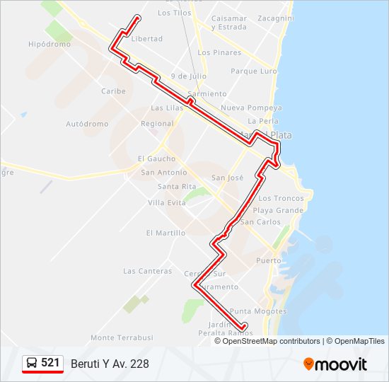 521 bus Line Map