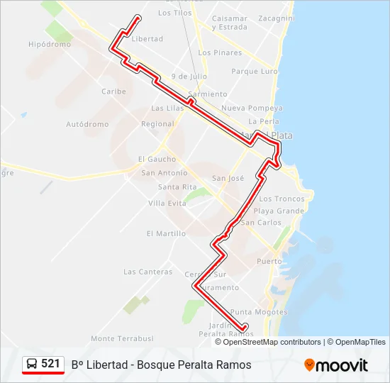 521 Bus Line Map