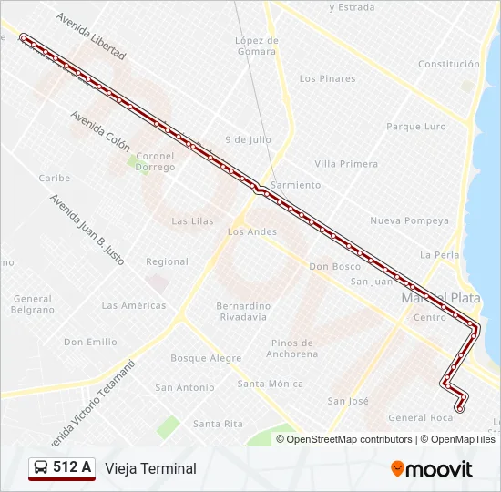 512 A Bus Line Map
