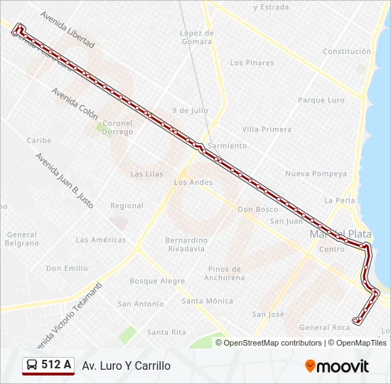 512 A Bus Line Map