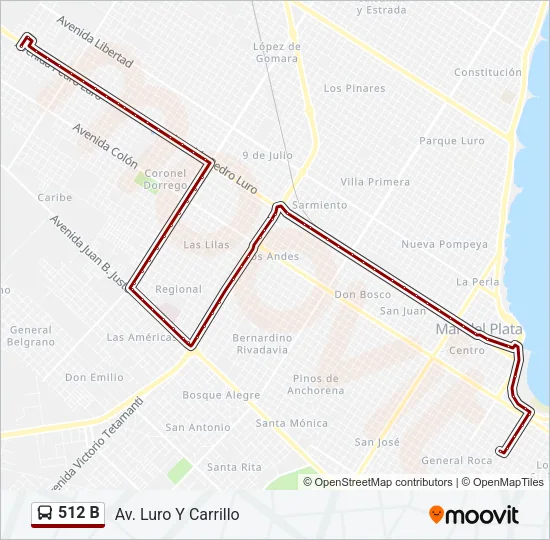 512 B Bus Line Map