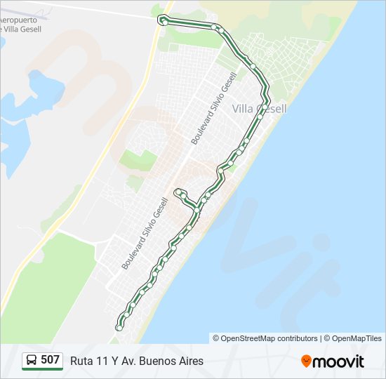 Mapa de 507 de autobús