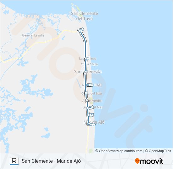 Mapa de INTERURBANO de autobús