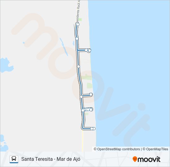 Mapa de INTERURBANO de autobús