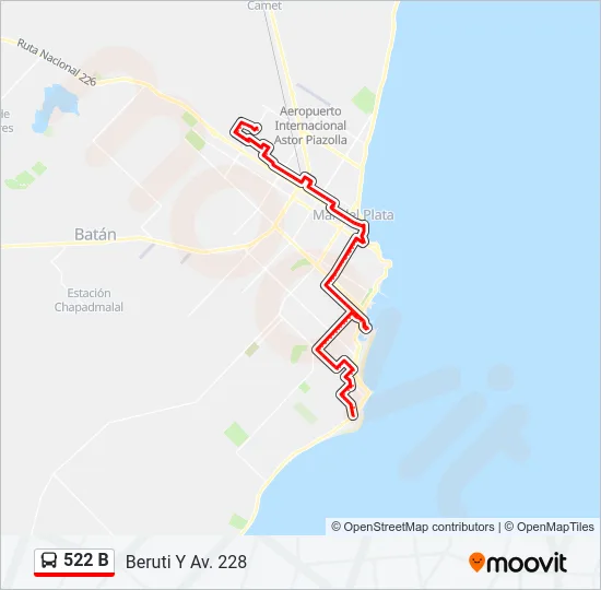 522 B Bus Line Map