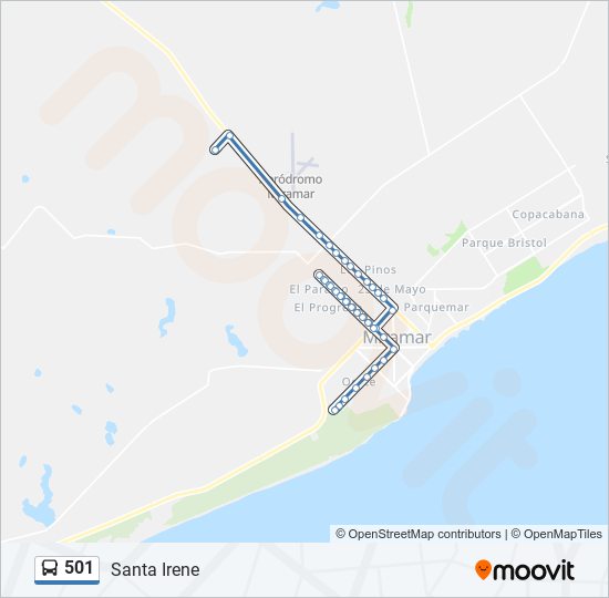 Mapa de 501 de autobús