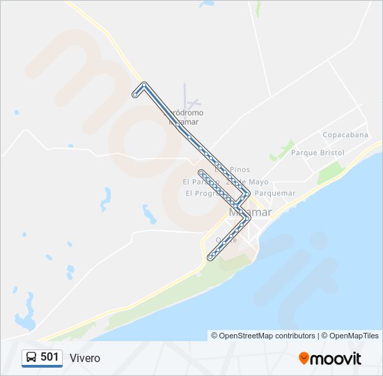 501 bus Line Map