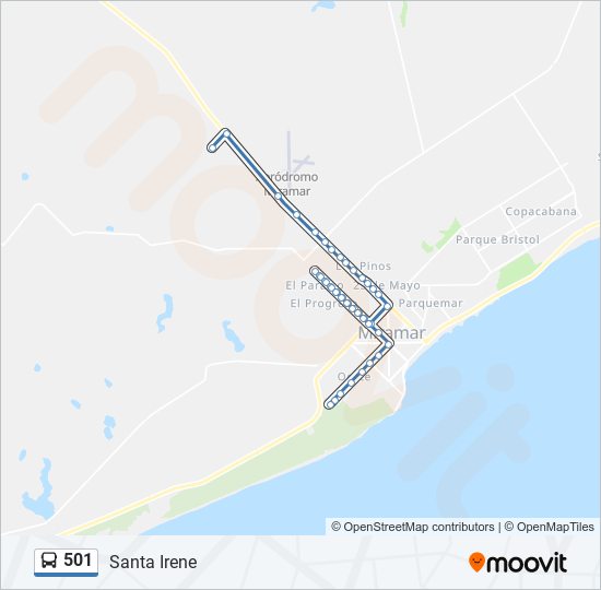 501 bus Line Map