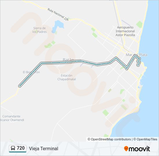 Mapa de 720 de autobús