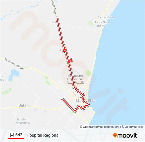 542 Bus Line Map