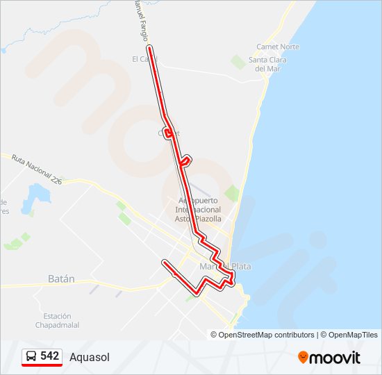 542 bus Line Map