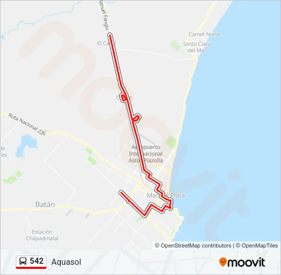 542 Bus Line Map