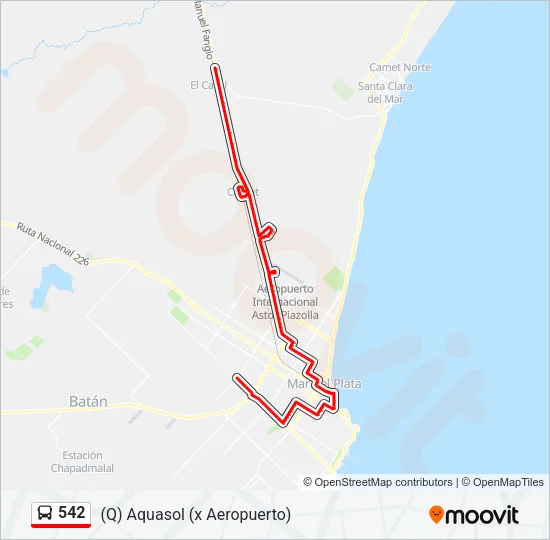 542 Bus Line Map