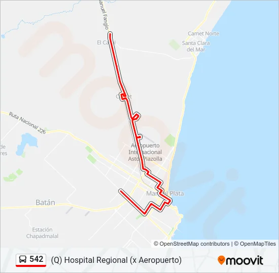 542 Bus Line Map