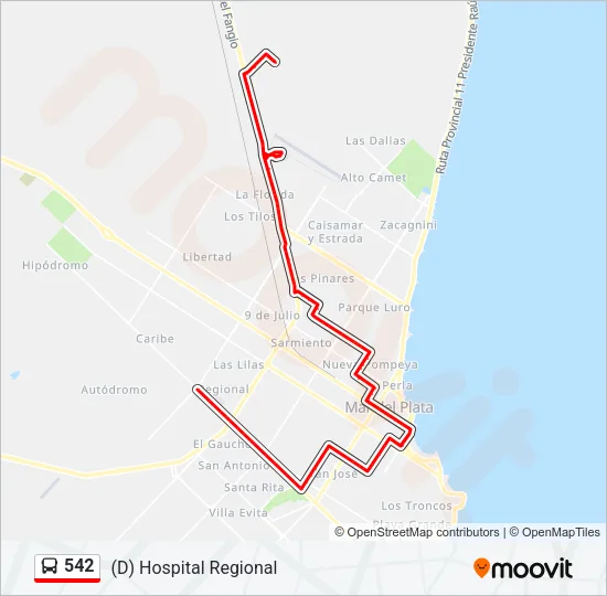 542 Bus Line Map