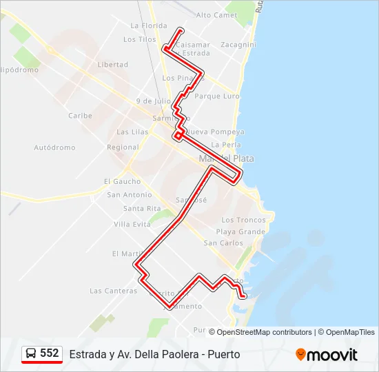 552 Bus Line Map