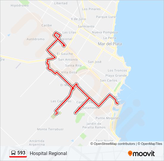 593 bus Line Map