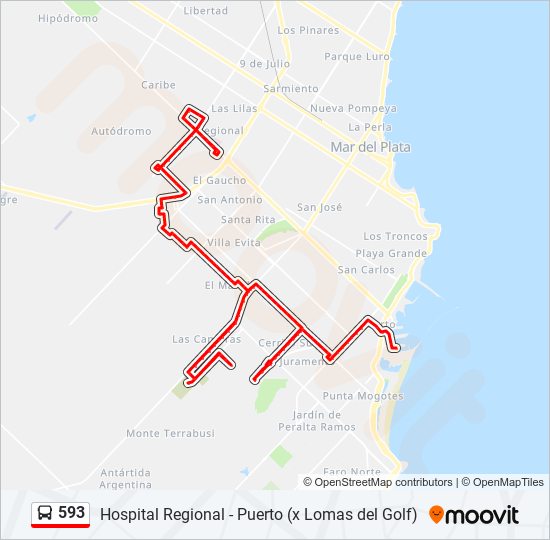 593 bus Line Map