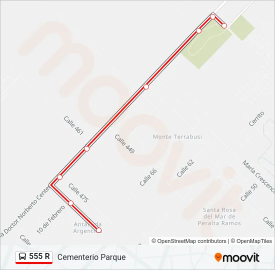 555 R Bus Line Map