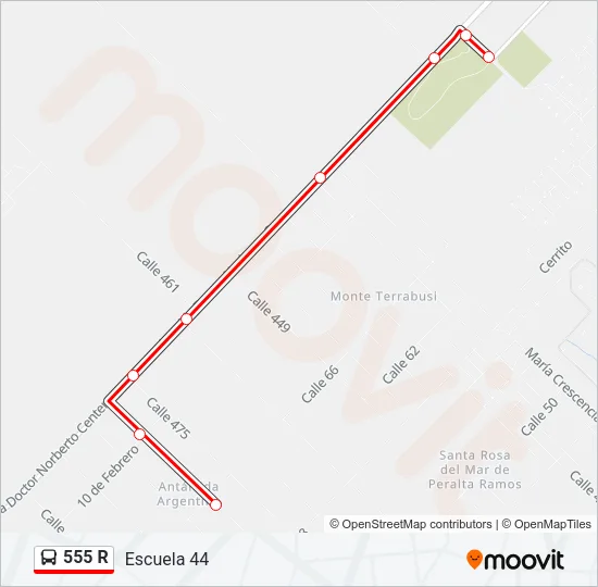 555 R Bus Line Map