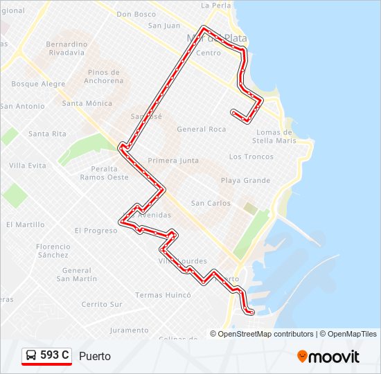 593 C bus Line Map