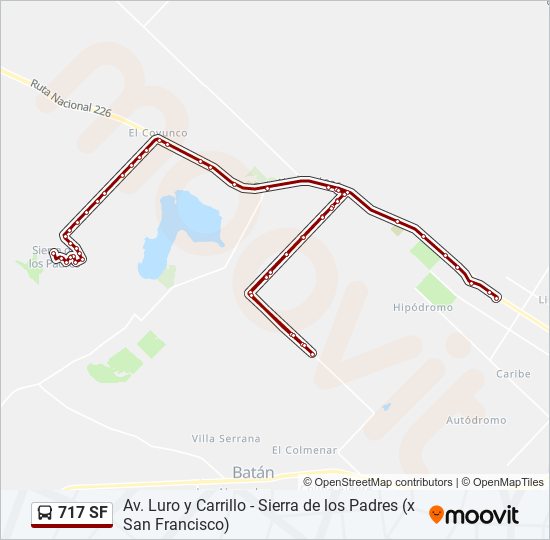 Mapa de 717 SF de autobús