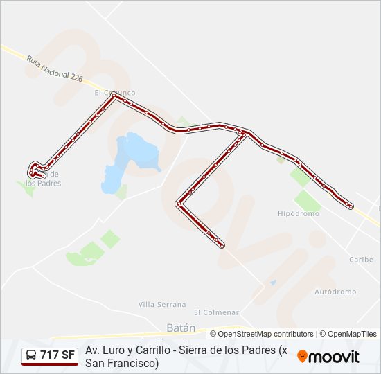 Mapa de 717 SF de autobús