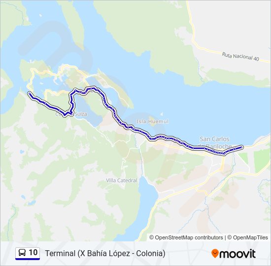 Mapa de 10 de autobús