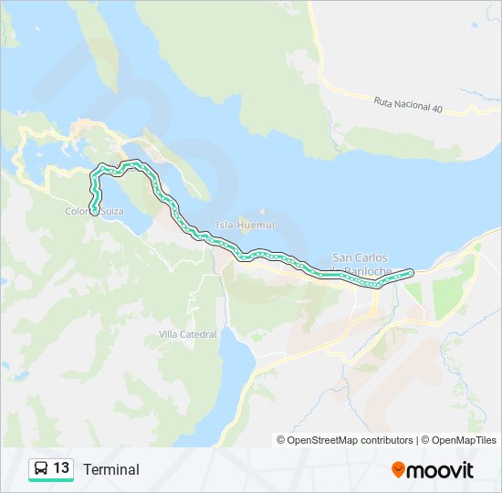 Mapa de 13 de autobús