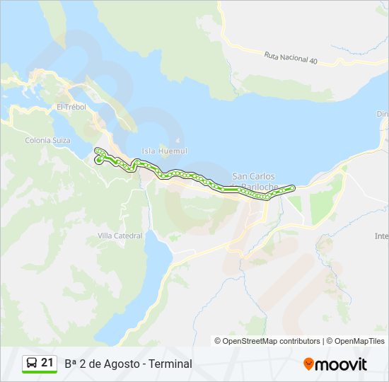 Mapa de 21 de autobús