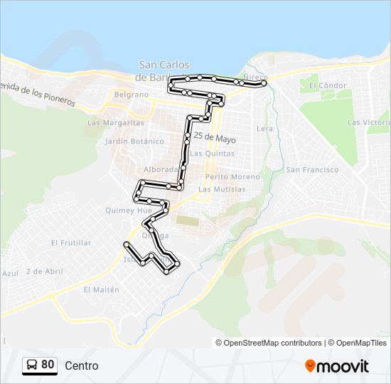 Mapa de 80 de autobús