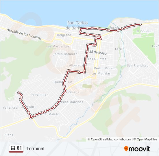 Mapa de 81 de autobús