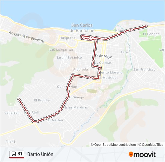 Mapa de 81 de autobús