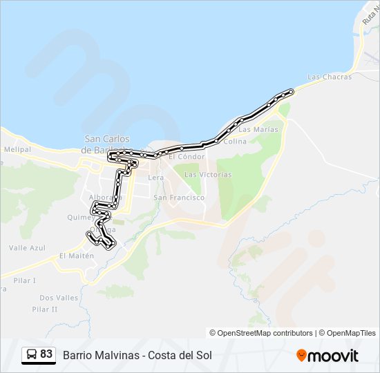 Mapa de 83 de autobús