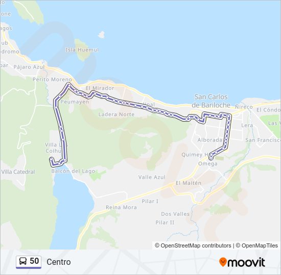 Mapa de 50 de autobús