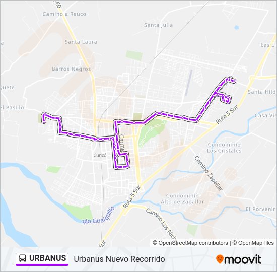 Mapa de URBANUS de autobús